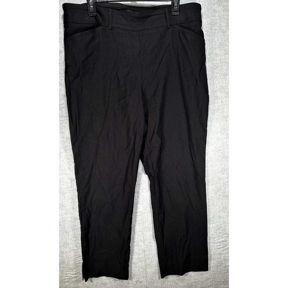 Hilary Radley Pull On Pant Women's XLarge Black Tummy Control Straight Leg Ponte